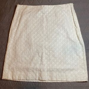 Ann Taylor White Floral Skirt